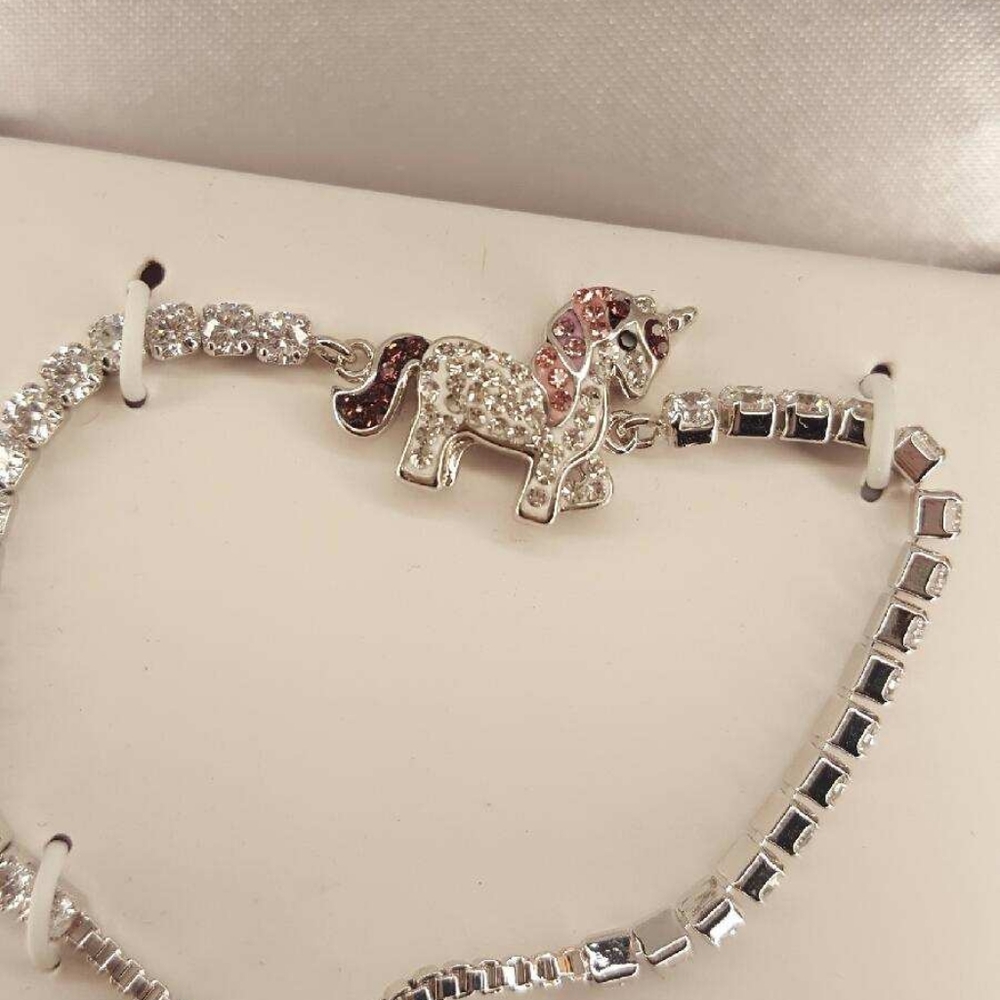 Sterling  Crystal Unicorn bracelet